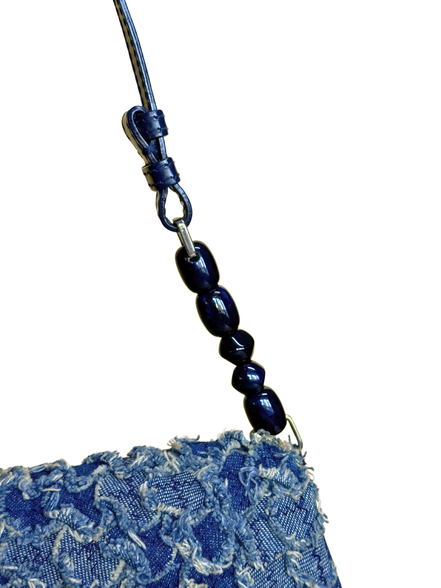Dior Malice denim patchwork tweed bag with gold hardware