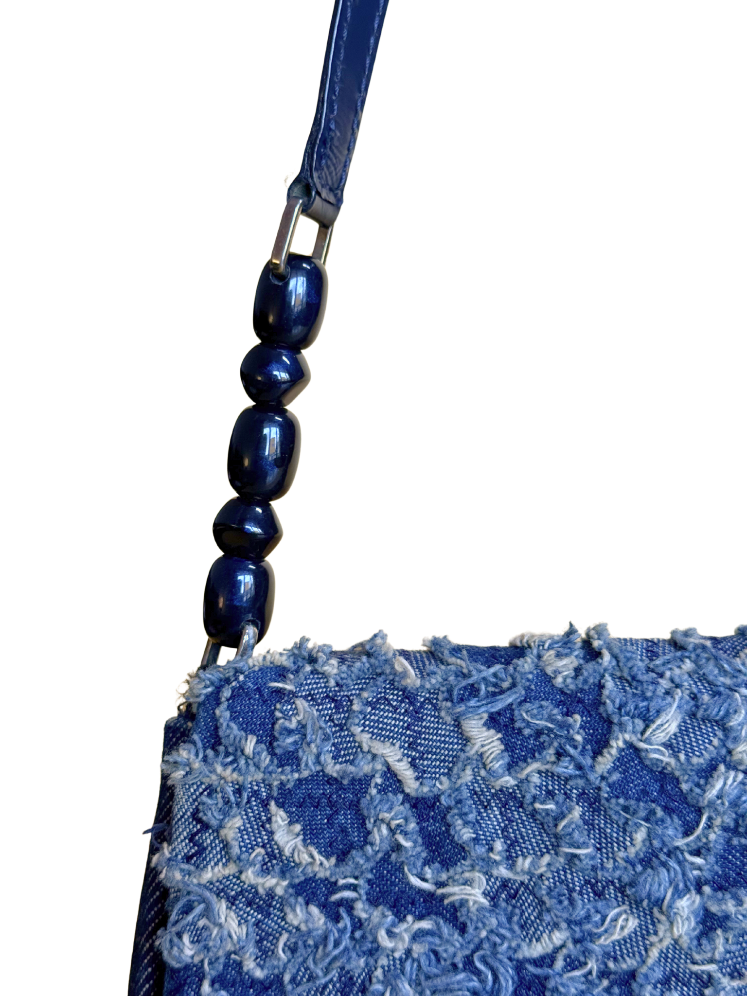 Dior Malice denim patchwork tweed bag with gold hardware