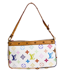 LV x Takashi Murakami Multicolor White Canvas Pochette Accessoire
