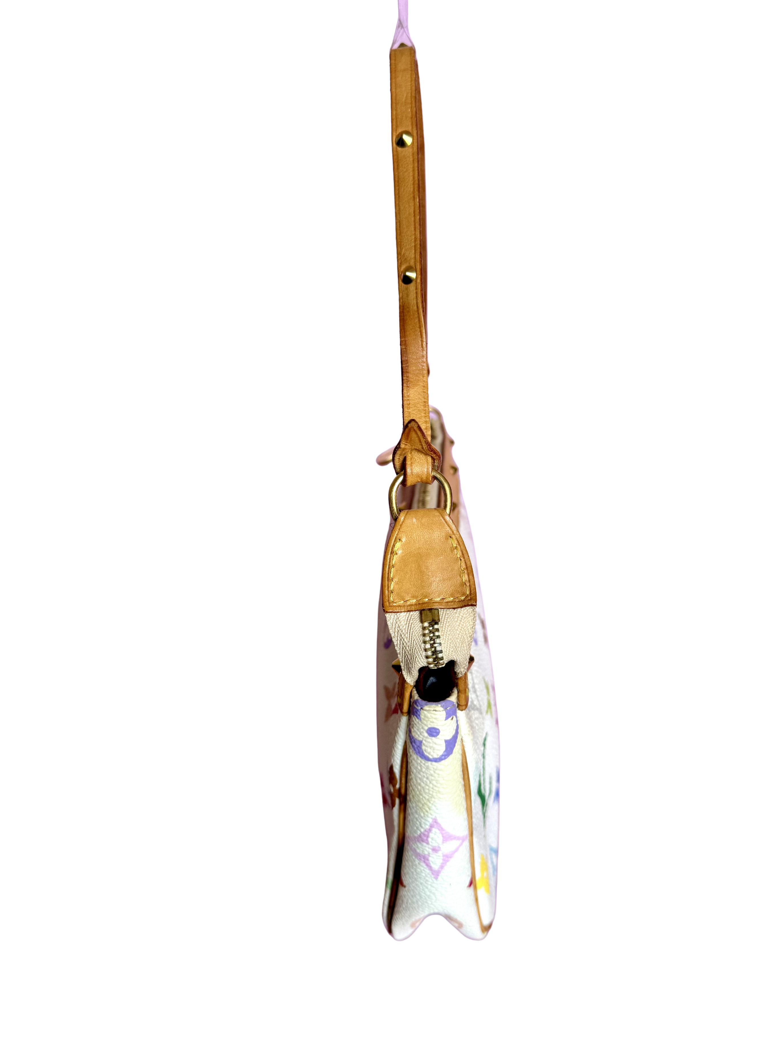 LV x Takashi Murakami Multicolor White Canvas Pochette Accessoire