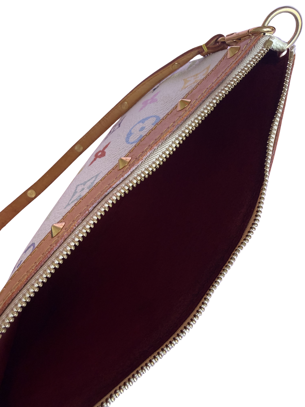 LV x Takashi Murakami Multicolor White Canvas Pochette Accessoire