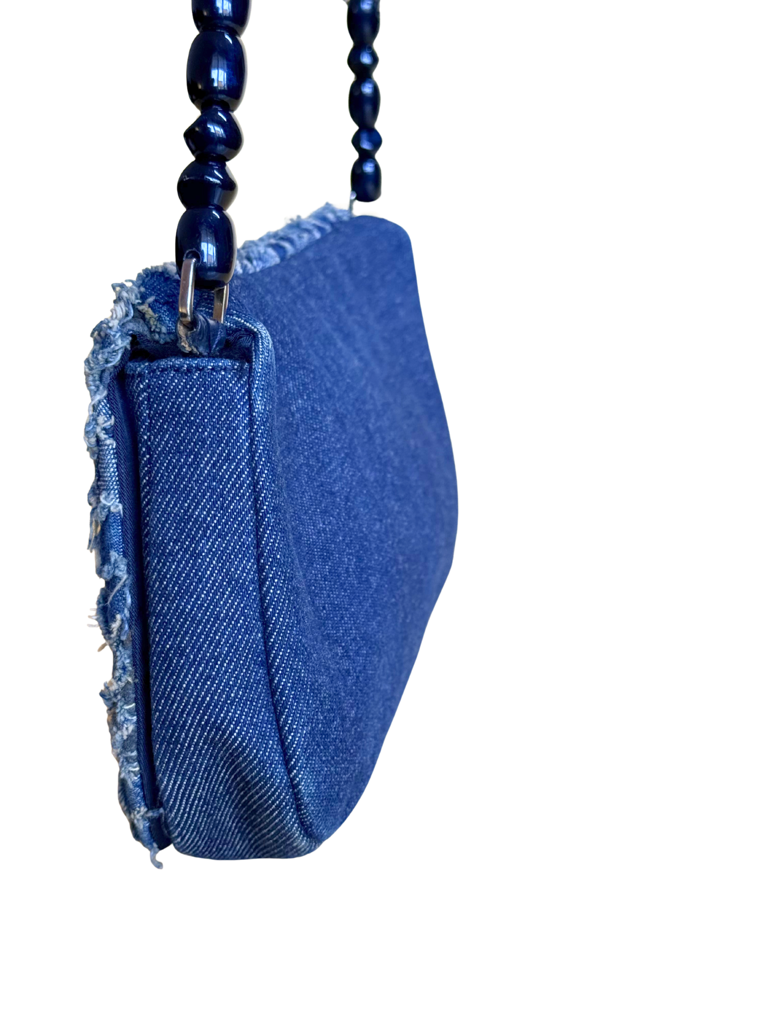 Dior Malice denim patchwork tweed bag with gold hardware