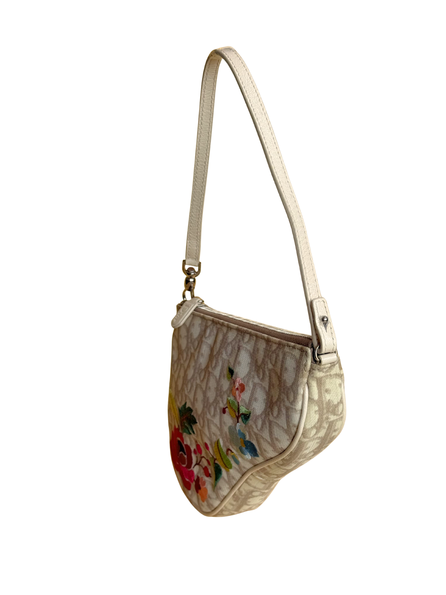 Dior Beige Trotter Mini Embroidered Saddle Bag