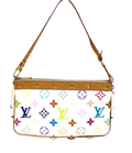 Pochette Accessoire LV x Takashi Murakami Multicolor in tela bianca