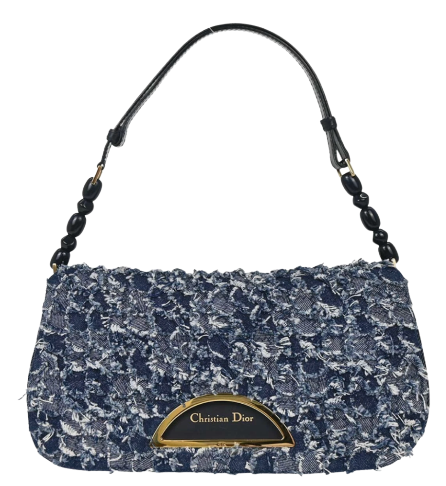 Dior Malice denim patchwork bag with gold hardware