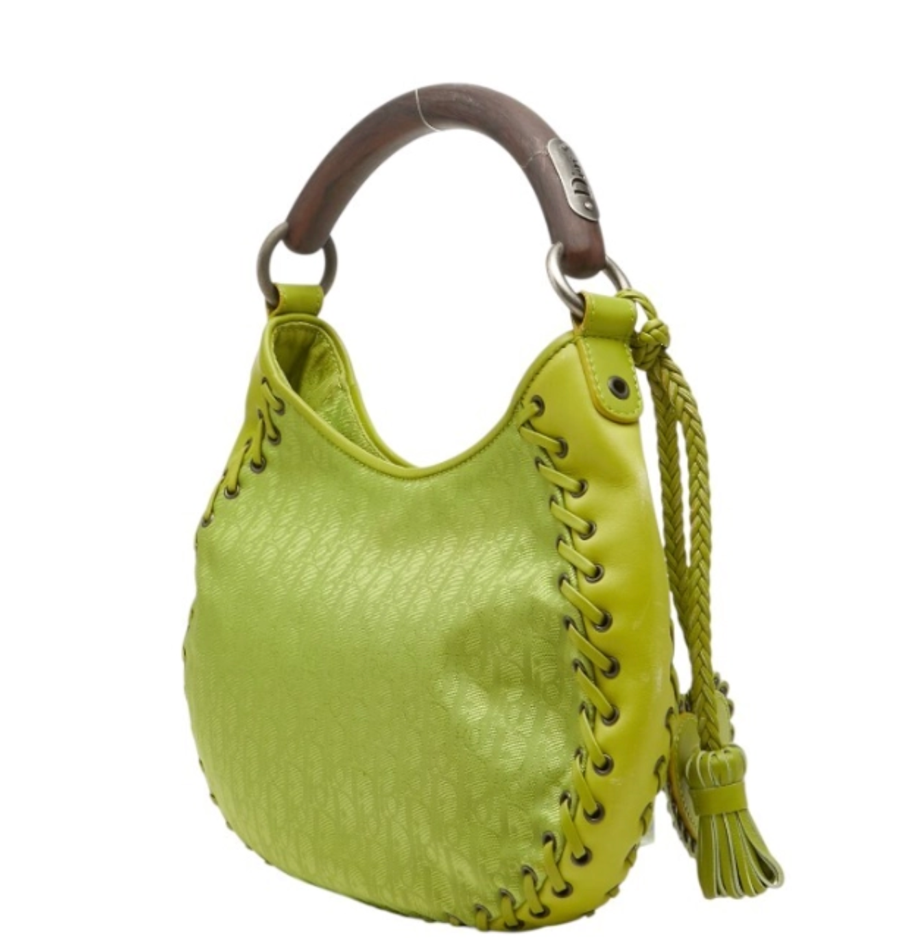 Borsa a Mano Dior Trotter Oblique con Manico in Legno