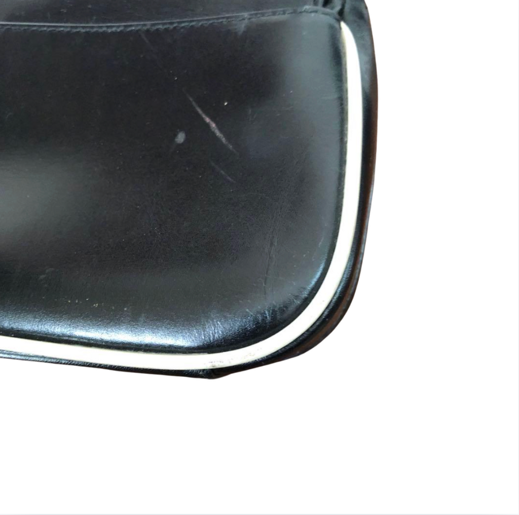 Prada brushed leather spazzolato baguette shoulder flap bag - black