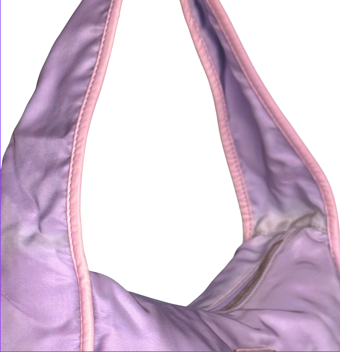 Prada re edition 2000 nylon shoulder bag in purple/pink
