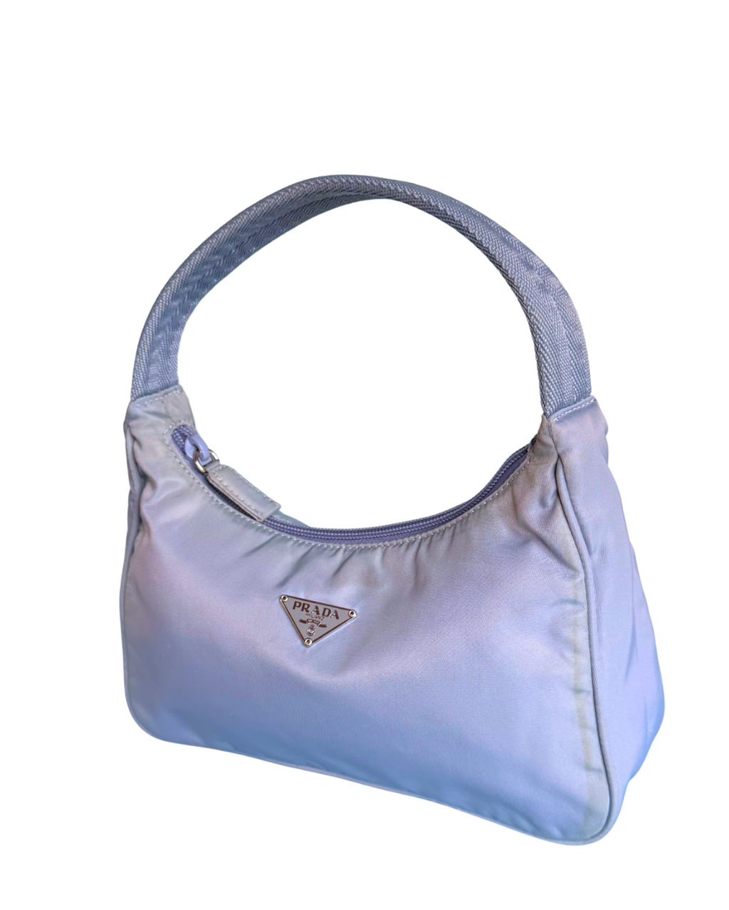 Prada Y2K nylon mini hobo bag - light blue/gray