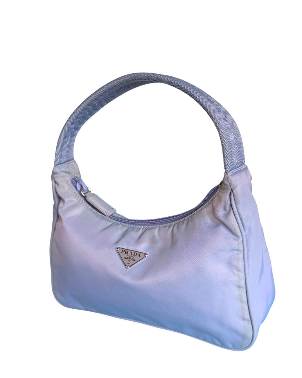 Prada Y2K nylon mini hobo bag - light blue/gray