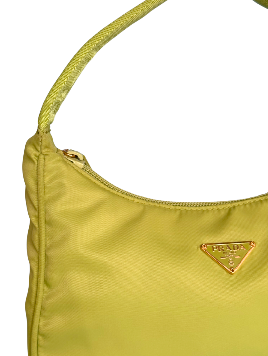 Prada Re-Edition 2000 Hobo Tessuto - Lime Green