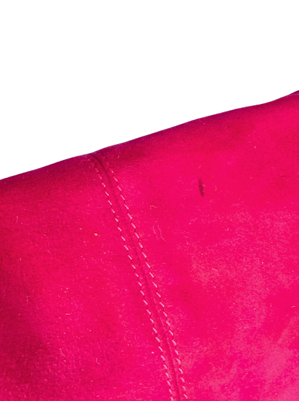 Fendi Hot Pink Suede Baguette with Gold Buckle and Pink Sparkles