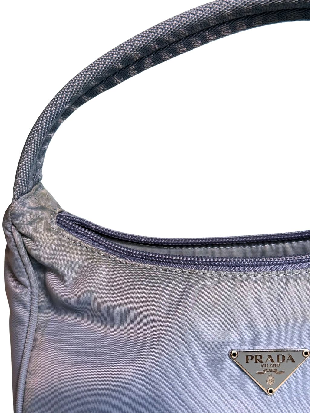 Prada Y2K nylon mini hobo bag - light blue/gray