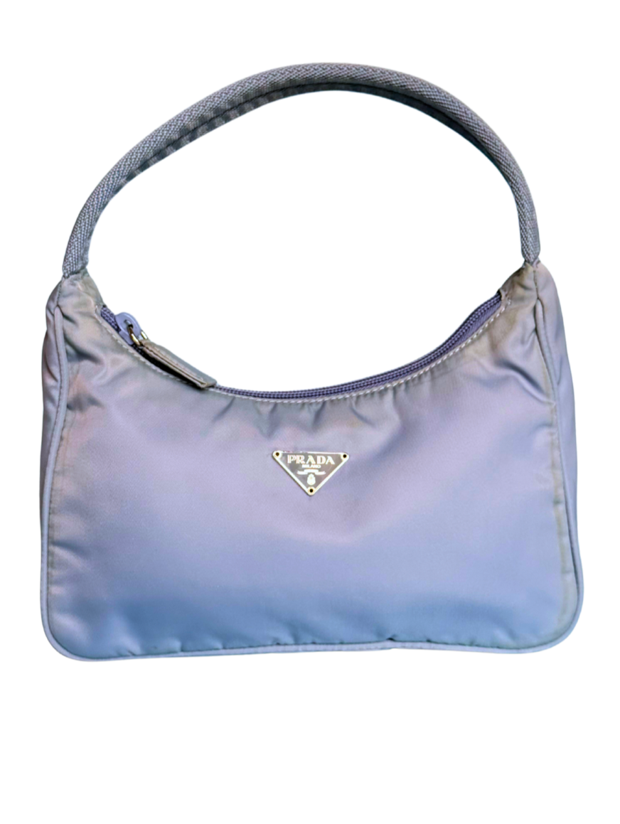 Prada Y2K nylon mini hobo bag - light blue/gray
